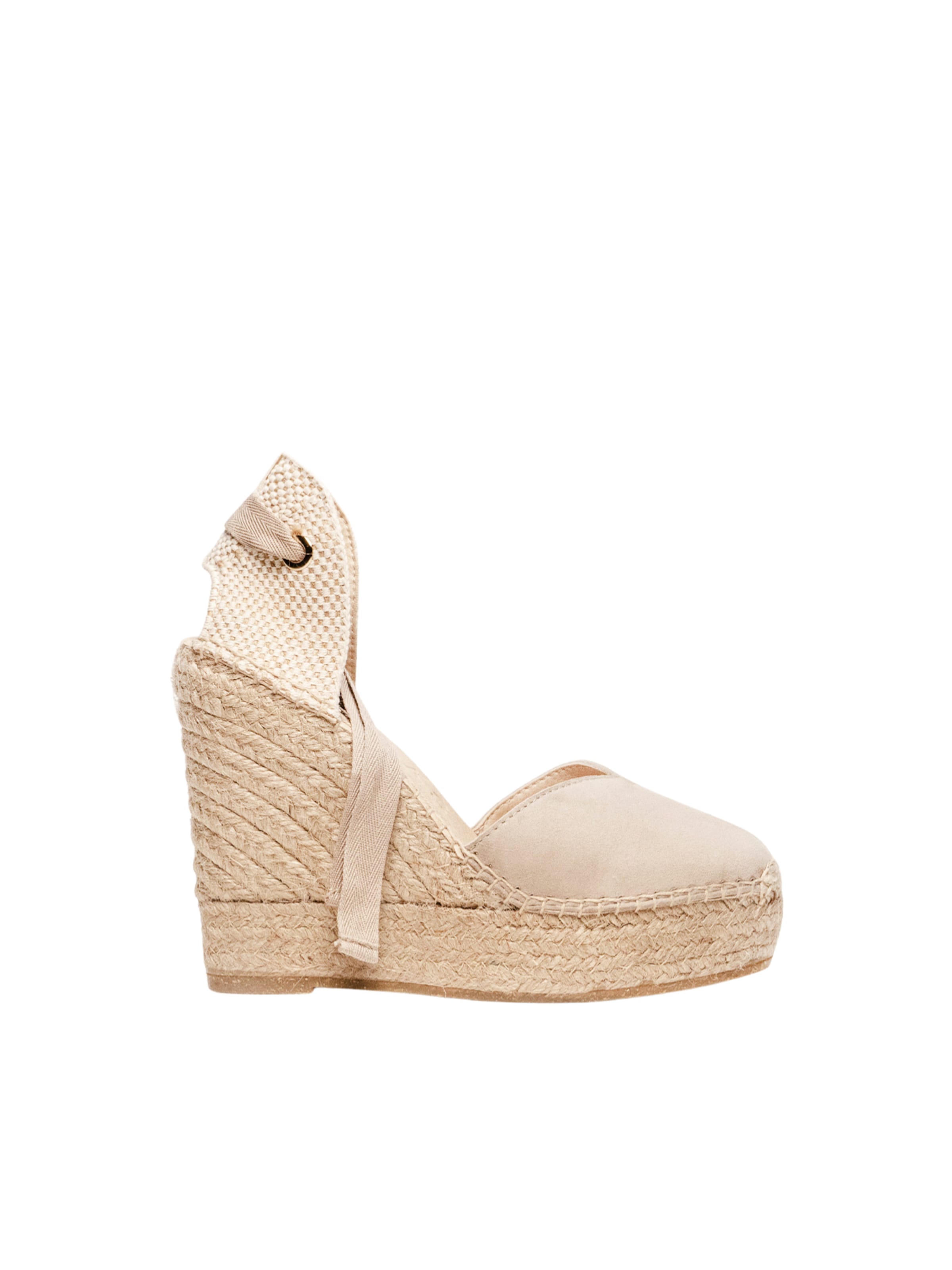 Sandalo 'Alpargata Cuña 12 cm' di Alhamas in grigio: frontale