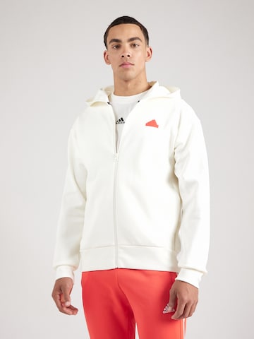 ADIDAS SPORTSWEAR Sports sweat jacket 'Future Icons Bos Full Zip' in White: front