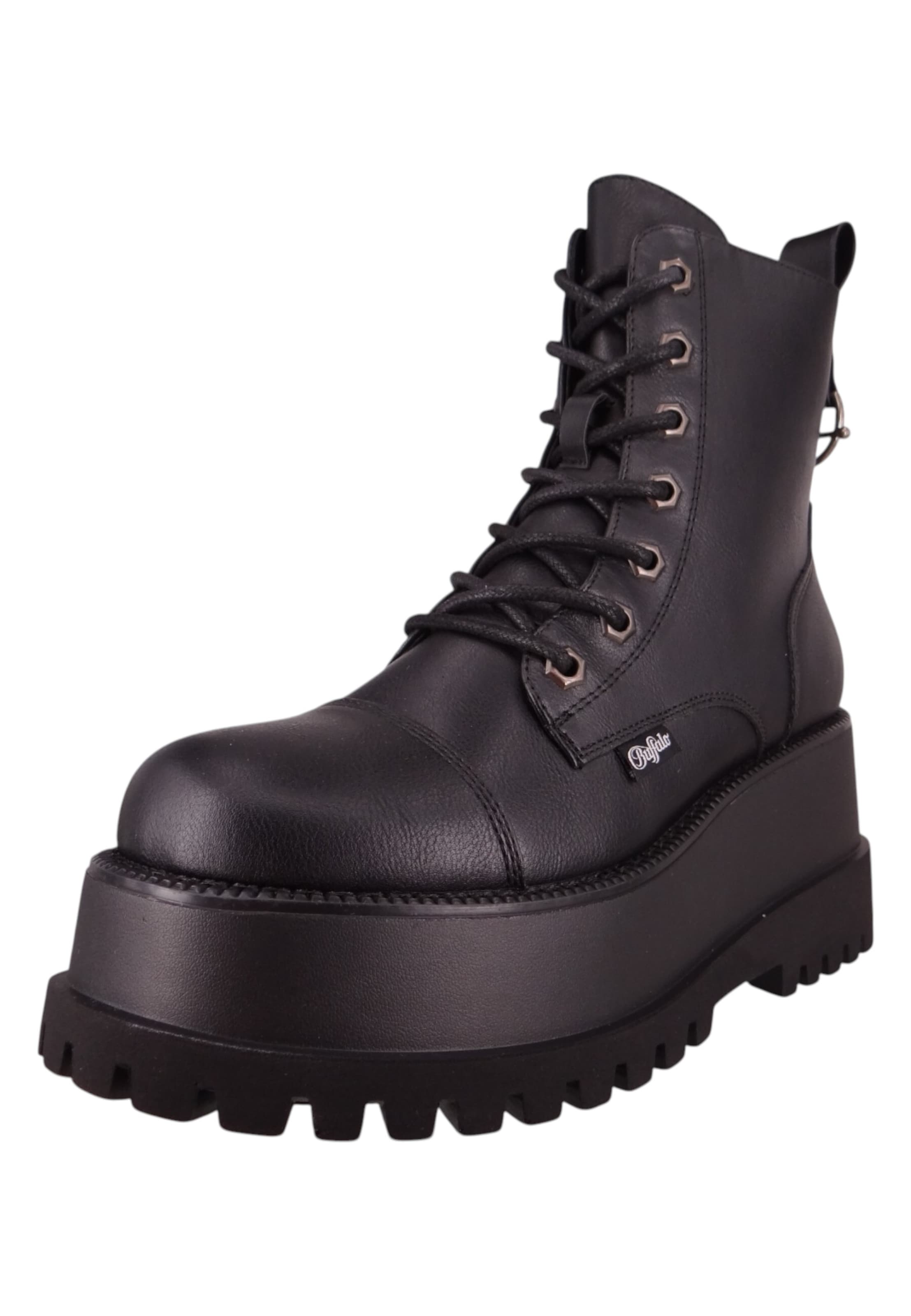 BUFFALO Lace-up bootie in Black: front