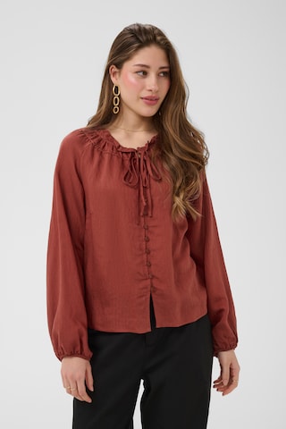 Cream - Blusa 'Goni' em castanho: frente