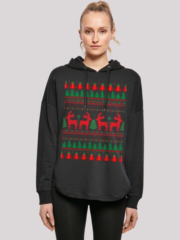 Sweat-shirt 'Christmas Reindeers ' F4NT4STIC en noir : devant