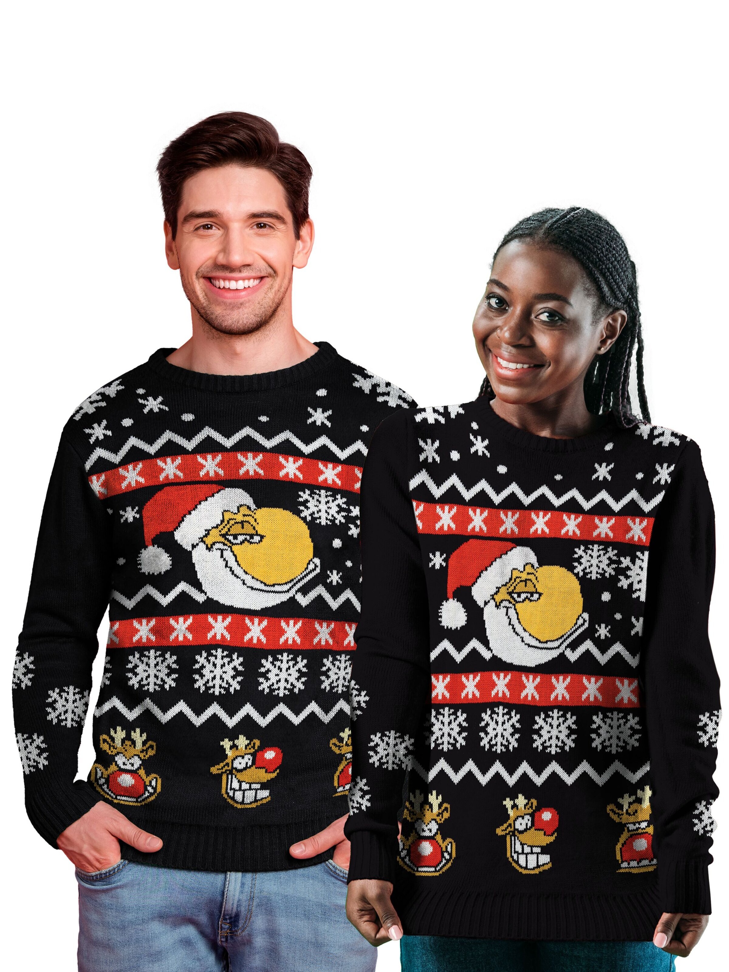 United Labels Sweater 'Weihnachtspullover Ralph Ruthe' in Black: front