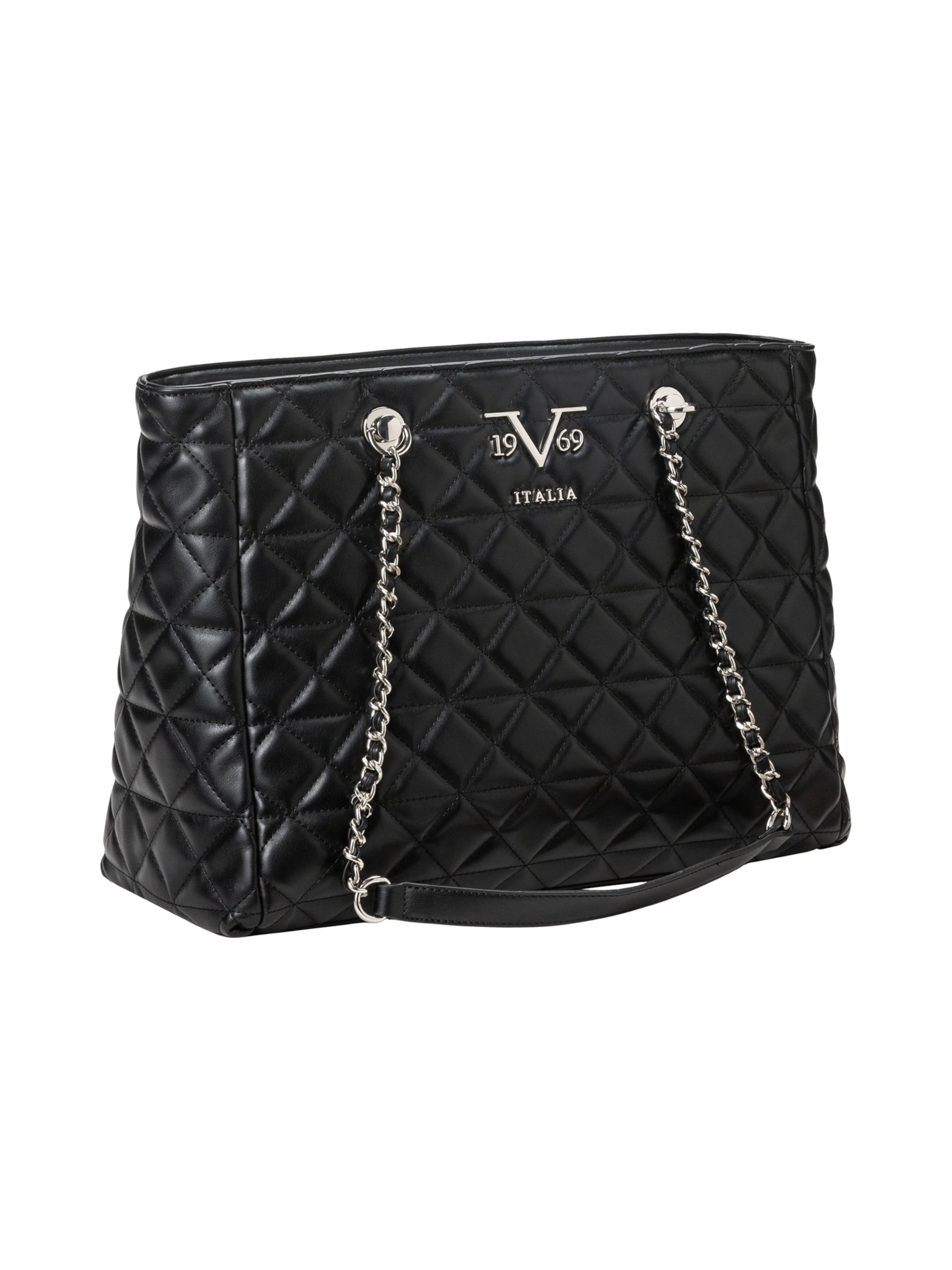 19V69 ITALIA Μεγάλη τσάντα 'Silvia Silver' σε μαύρο