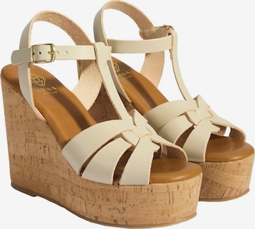 Desa Sandaal 'Keilsandalen' in Wit: voorkant