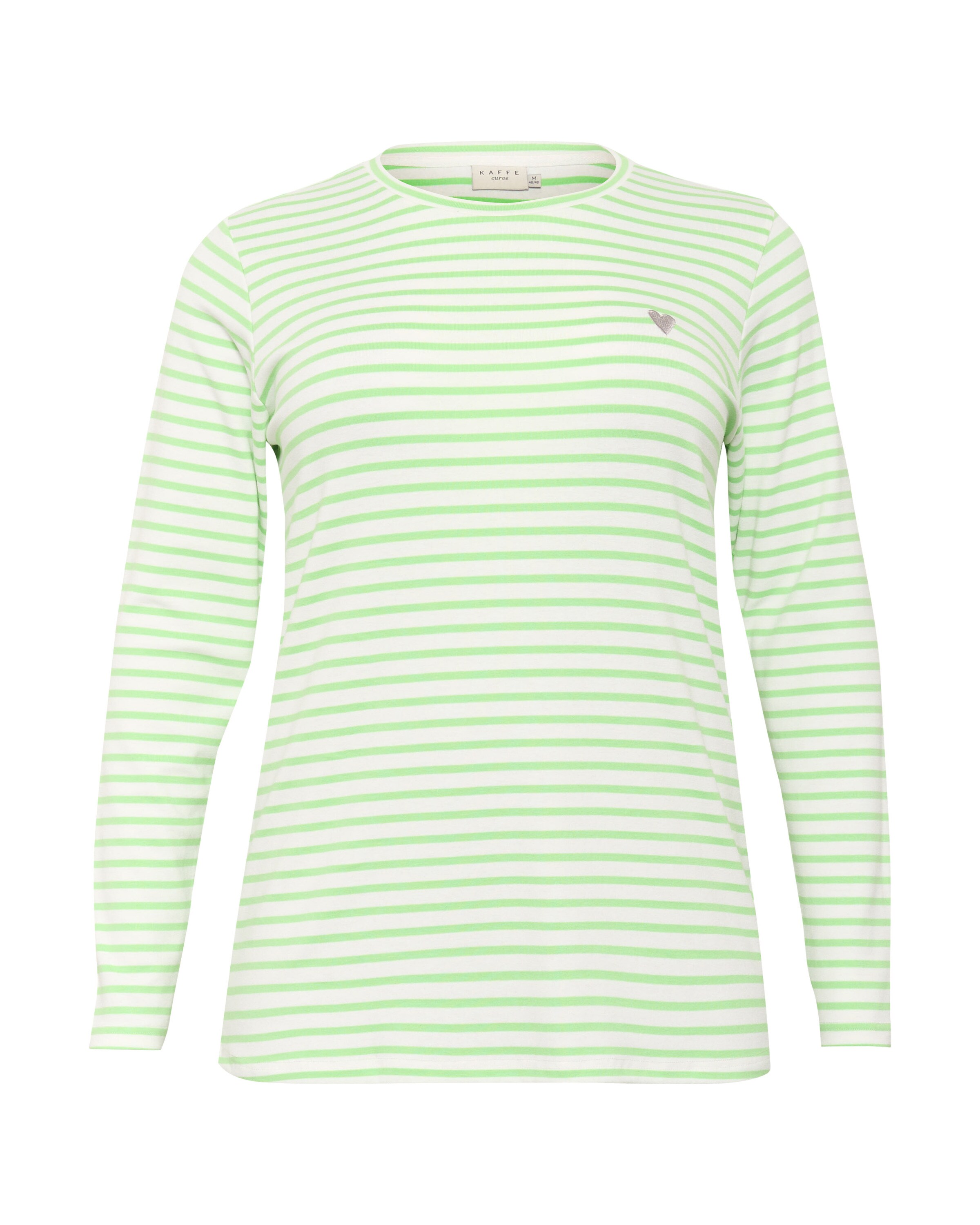 KAFFE CURVE Μπλουζάκι 'KC Lia' σε πράσινο: μπροστά