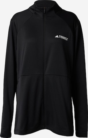 ADIDAS TERREX - Casaco de velo funcional 'Multi Fleece ' em preto: frente