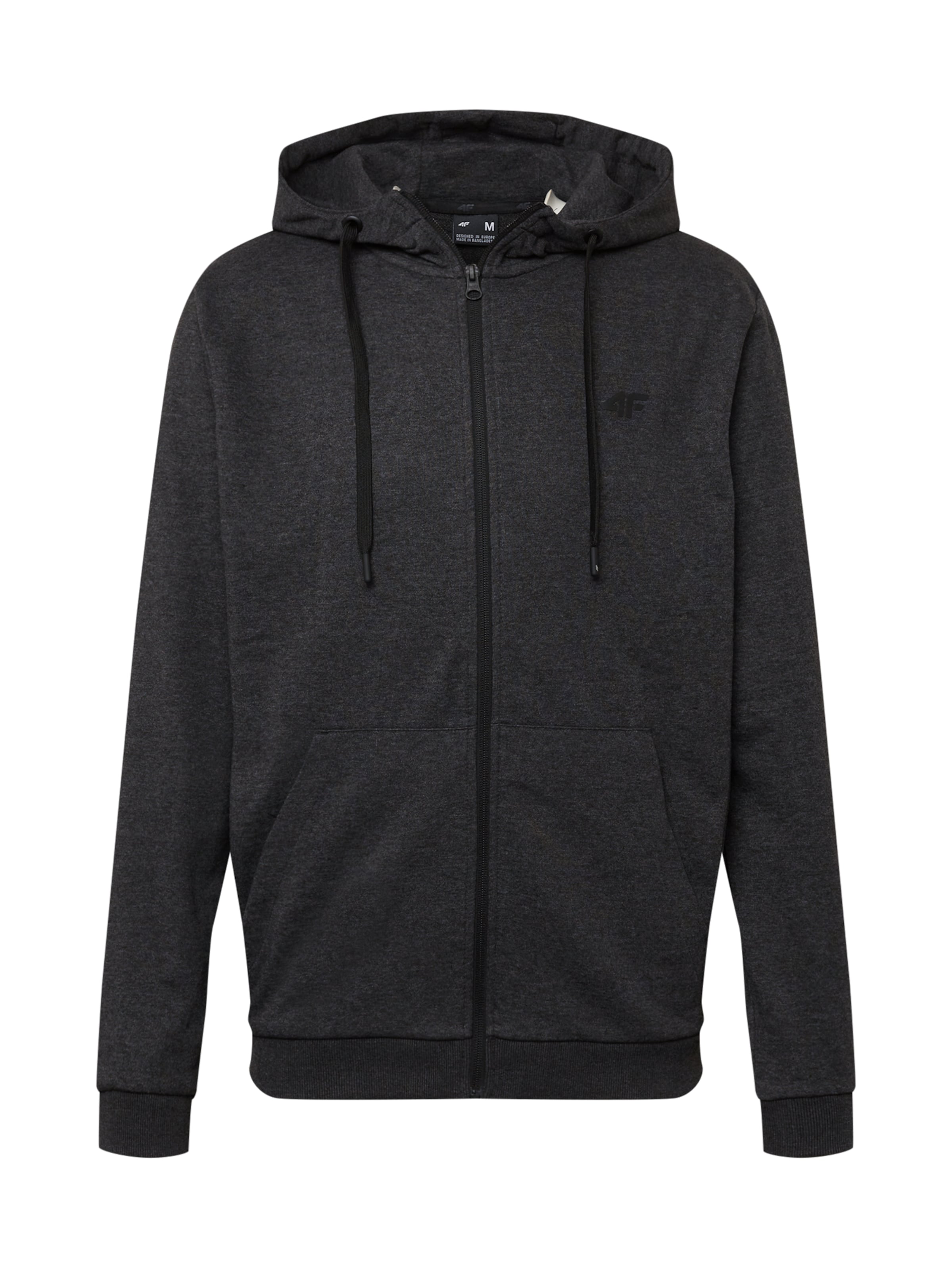 Men Sportswear | 4F Athletic Zip-Up Hoodie in Dark Grey - BJ58270