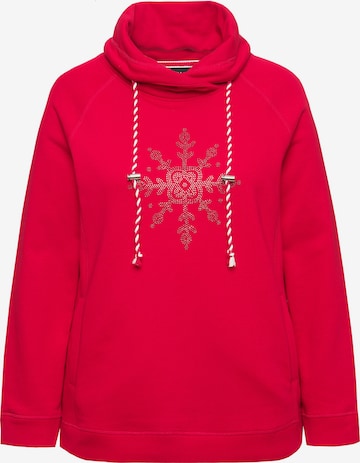 Sweat-shirt Ulla Popken en rouge : devant
