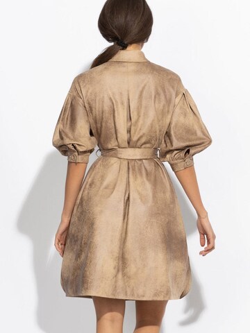 JIORO Blusenkleid 'ESSENTIALS' in Braun