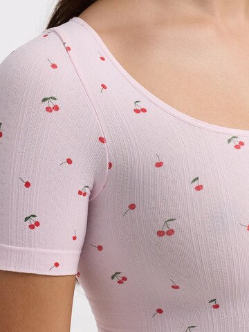 cfab - Body moldeador 'T-Shirt Bodysuit Sculpting Shapewear with String' en rosa