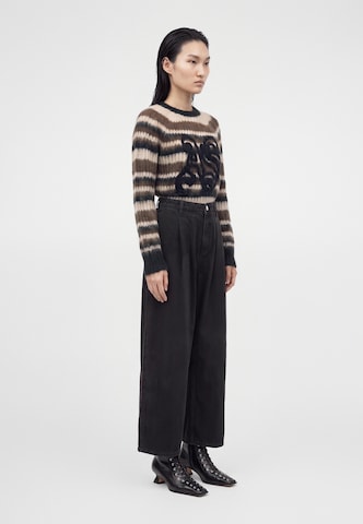 AllSaints Wide leg Bandplooi jeans 'Axis' in Zwart