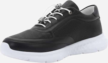 Love Ballerins Urheilulliset nauhakengät 'Love Ballerins leather sneaker' värissä musta: etupuoli