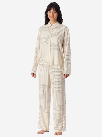 SCHIESSER Pajama ' Selected Premium Warming ' in Beige: front