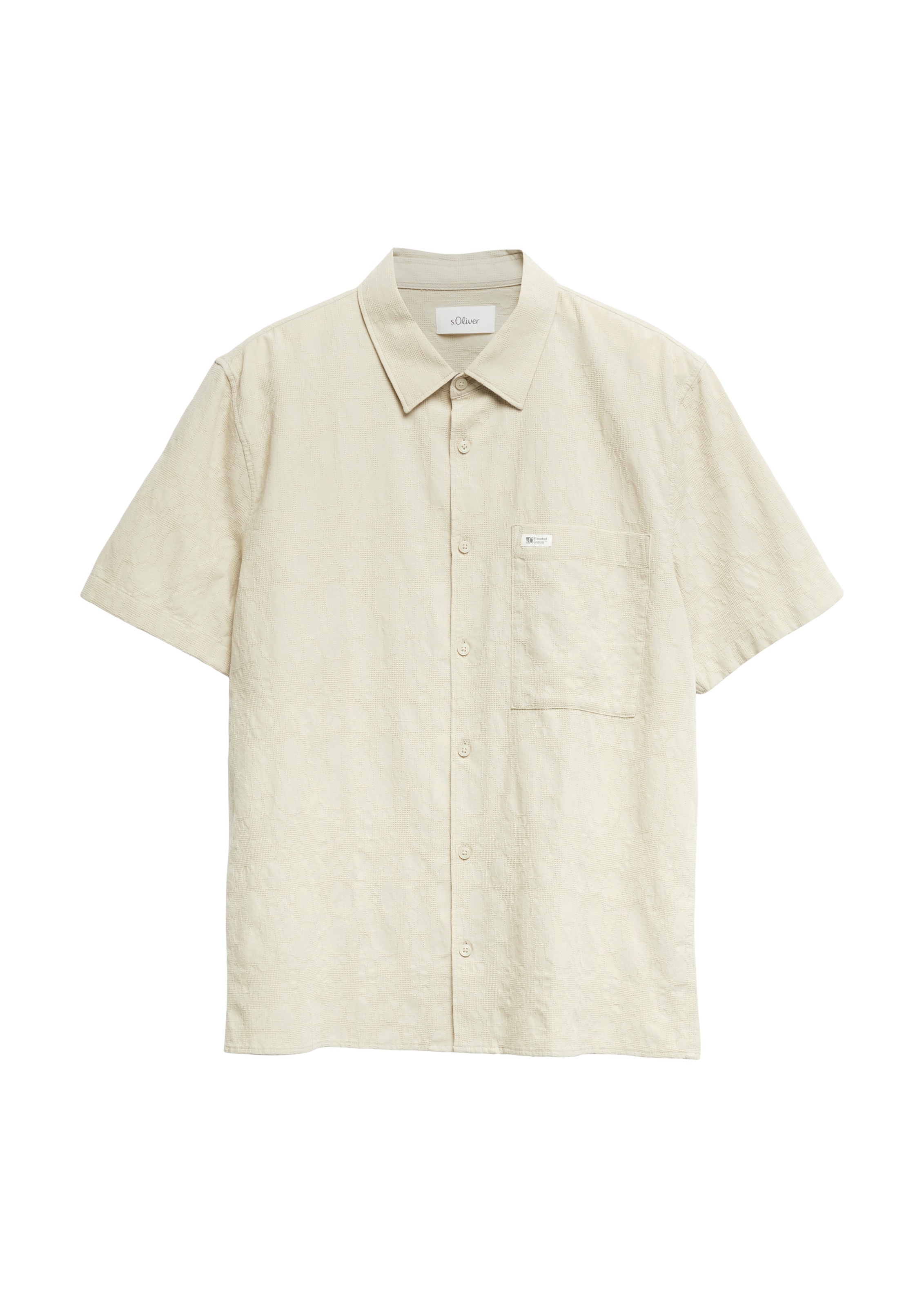 s.Oliver Comfort fit Button Up Shirt in Beige: front