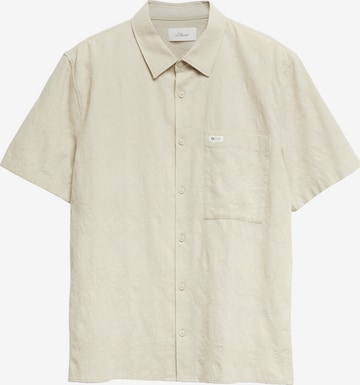 s.Oliver Comfort fit Button Up Shirt in Beige: front