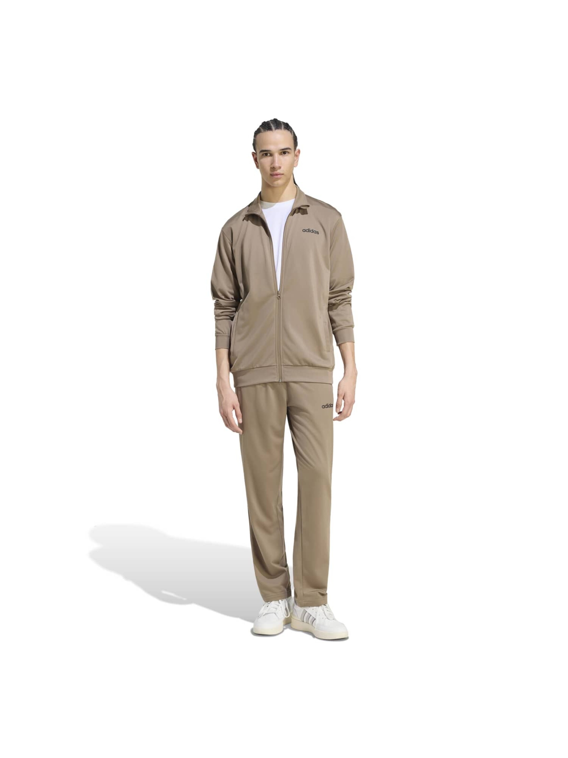 smėlio ADIDAS SPORTSWEAR Treniruočių kostiumas 'LINEAR TRACK': priekis