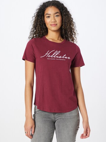 T-shirt HOLLISTER en rouge : devant