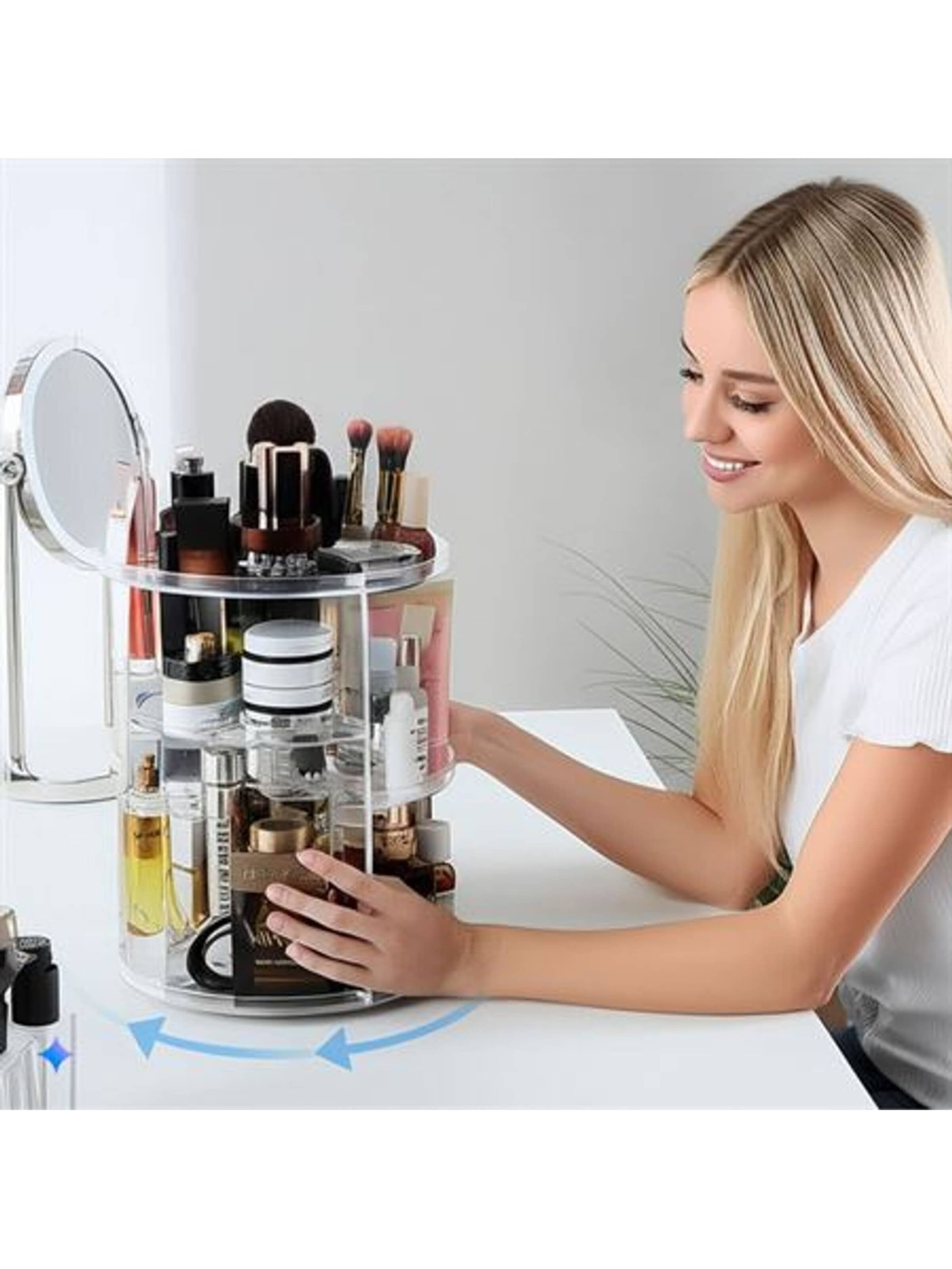 Boîte à bijoux 'UNIQ 360 degree rotating organiser - Clear' UNIQ Beauty en transparent