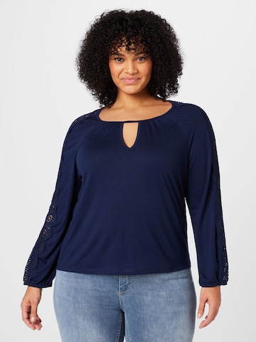 ABOUT YOU Curvy Shirt 'Jeanina' in Blauw: voorkant