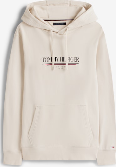 Megztinis be užsegimo 'BRAND LOVE' iš TOMMY HILFIGER, spalva – nebalintos drobės spalva / raudona / juoda / balta, Prekių apžvalga