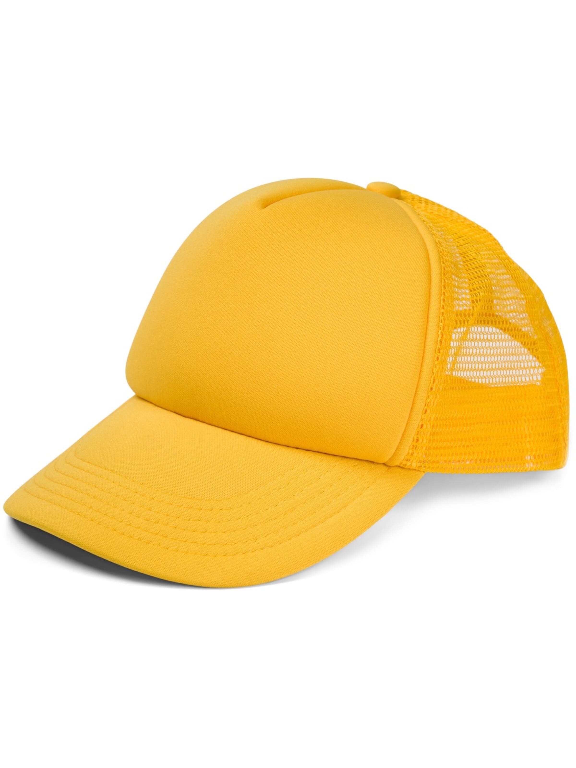 styleBREAKER Cap 'Trucker Cap 5-Panel Mesh' in Yellow: front
