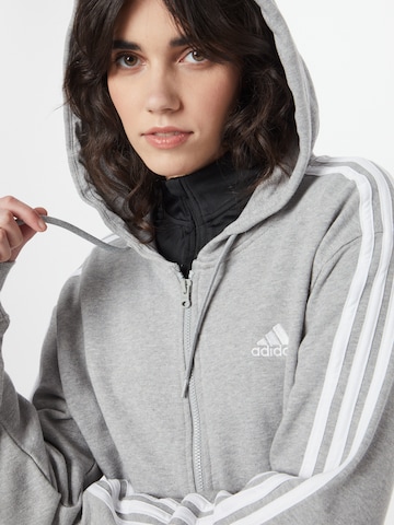 ADIDAS SPORTSWEAR Athletic Zip-Up Hoodie 'Essentials' in Grey