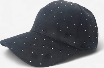 styleBREAKER Cap 'Samt Baseball Cap mit Strass' in Schwarz: Vorderseite