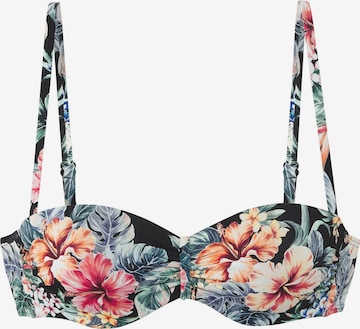 juoda LASCANA Bandeau Bikinio viršutinė dalis: priekis