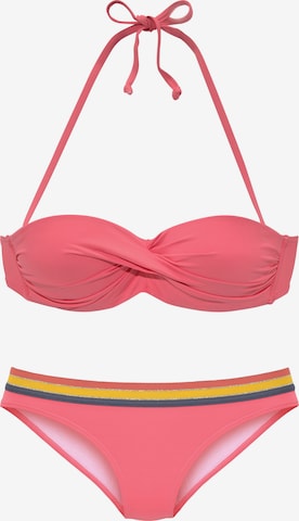 Bandeau Costum de baie două piese de la VIVANCE pe portocaliu: față