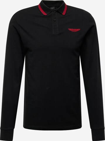 Hackett London - Camiseta 'AMR TIP' en negro: frente