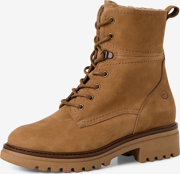 Bottines à lacets Tamaris en beige : devant
