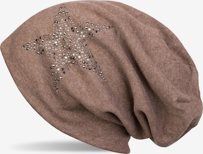 styleBREAKER Mütze 'Beanie Mütze mit Strass Nieten Stern' in 54-64 in taupe, Produktansicht