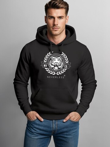 Neverless Sweatshirt 'Academic Tiger' in Black