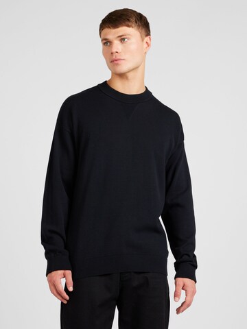 HUGO - Pullover 'Swart' em preto: frente