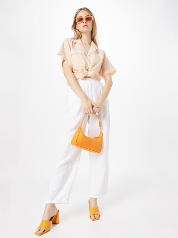 OUI Loose fit Pleat-front trousers in White