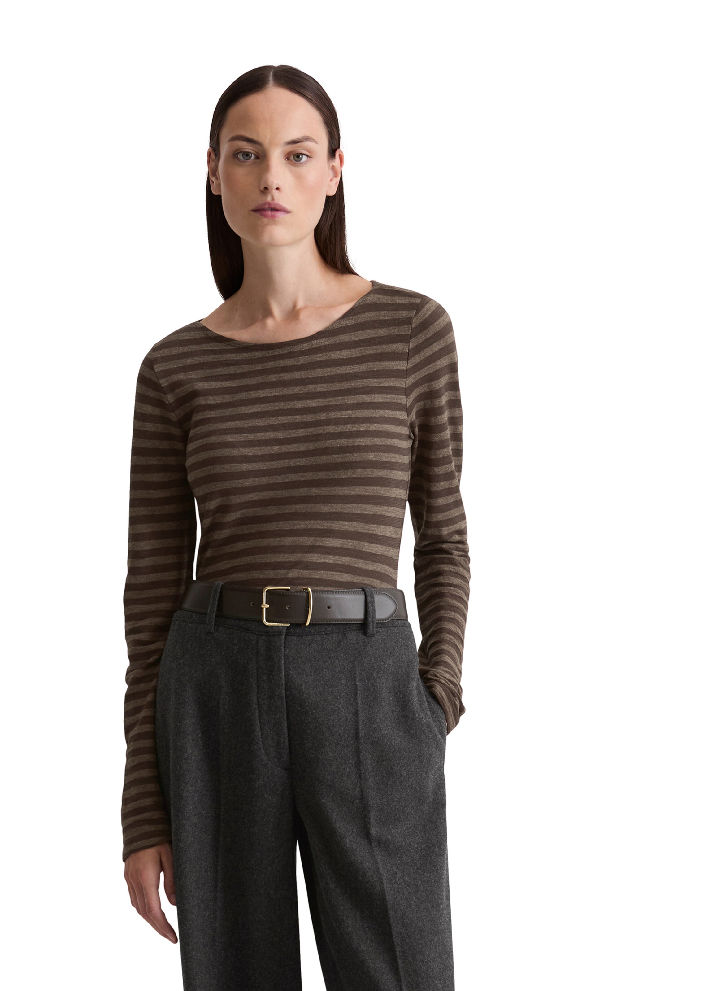 Marc O'Polo - Camiseta en marrón: frente