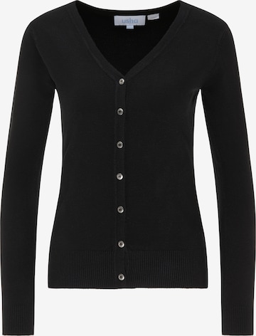 usha BLUE LABEL Knit Cardigan in Black: front