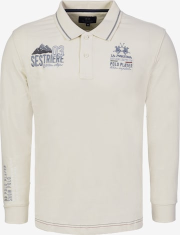 Maglietta ' MBP301 ' di La Martina in beige: frontale