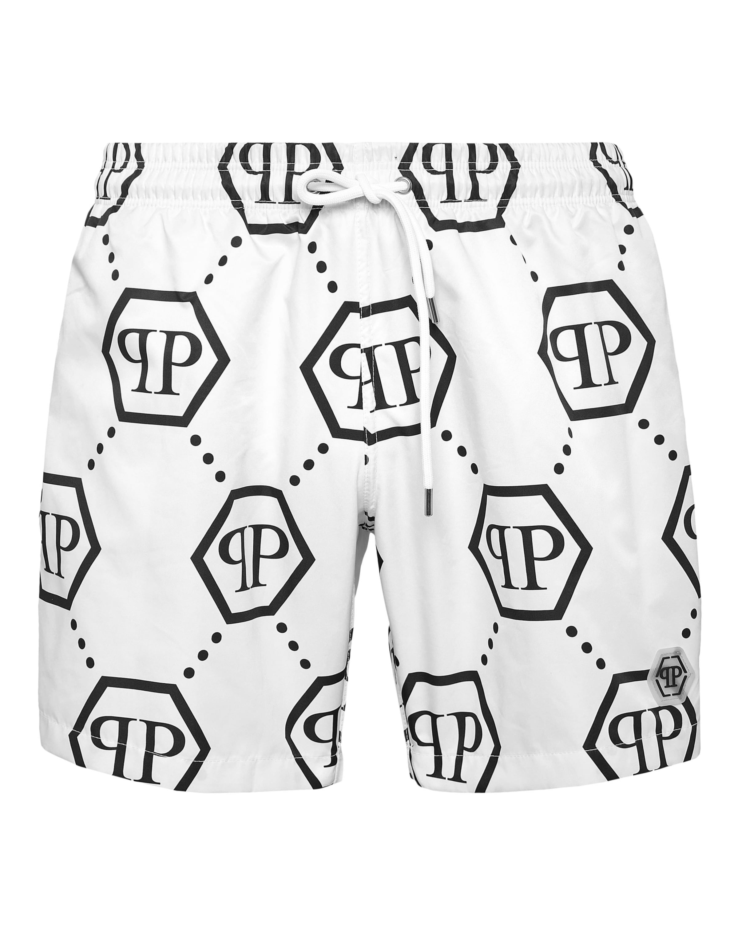 Philipp Plein - Calções de banho em branco: frente