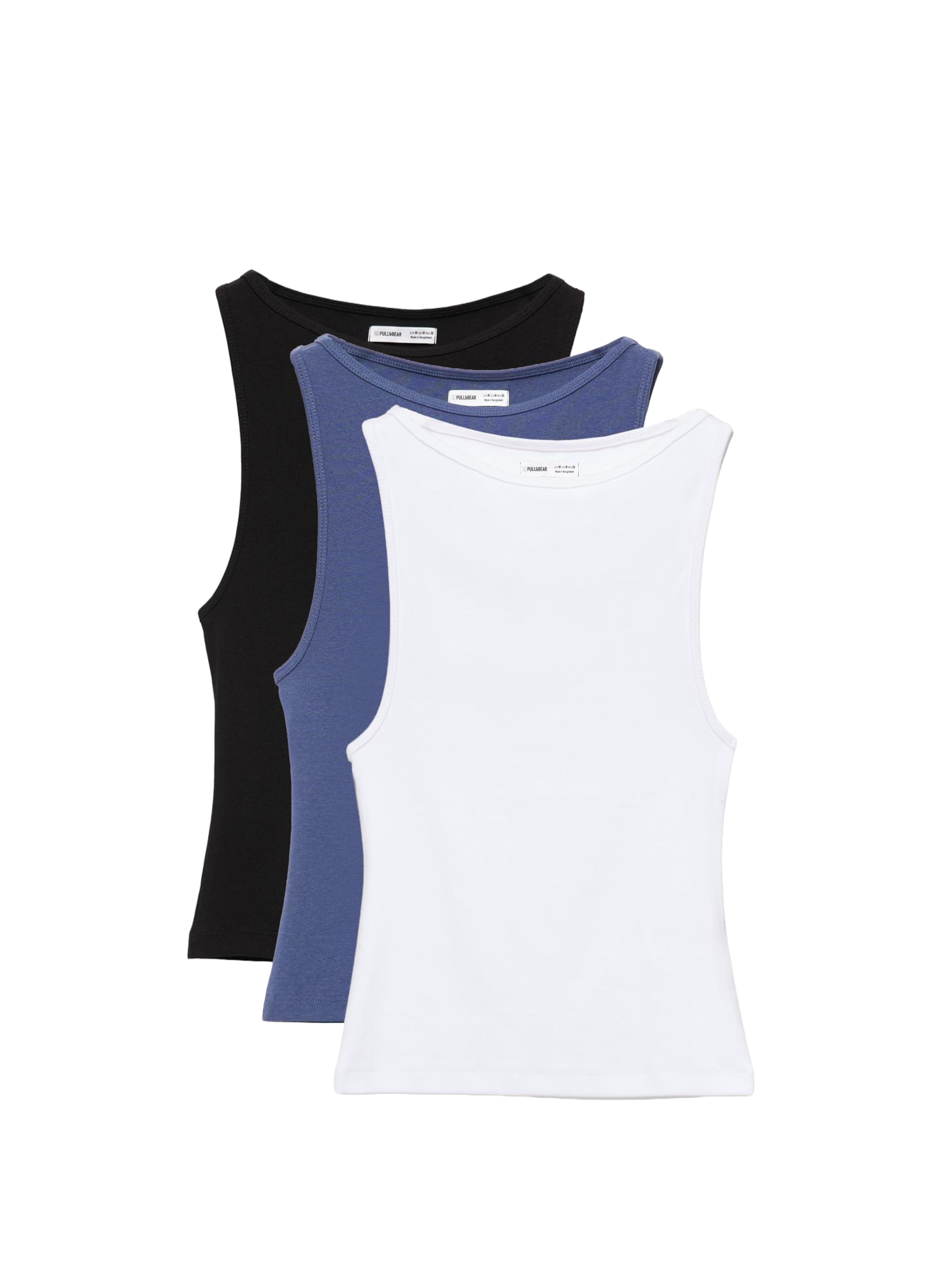 Pull&Bear Toppi koossa XS värissä opaali / musta / valkoinen, Tuotenäkymä