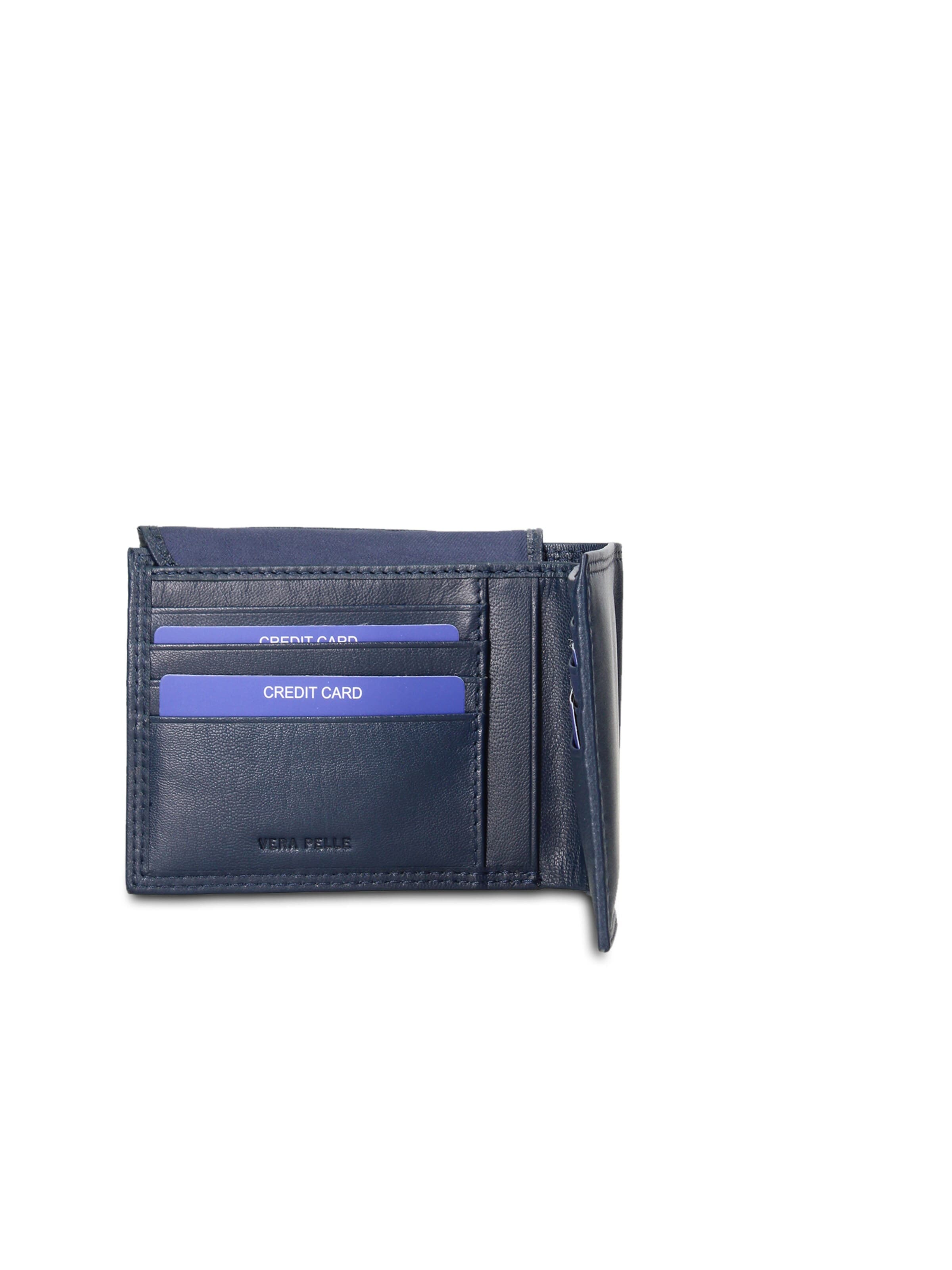 Portamonete 'Portafoglio uomo vera pelle Coveri - Minimalista sfoderato' di Coveri Collection in blu