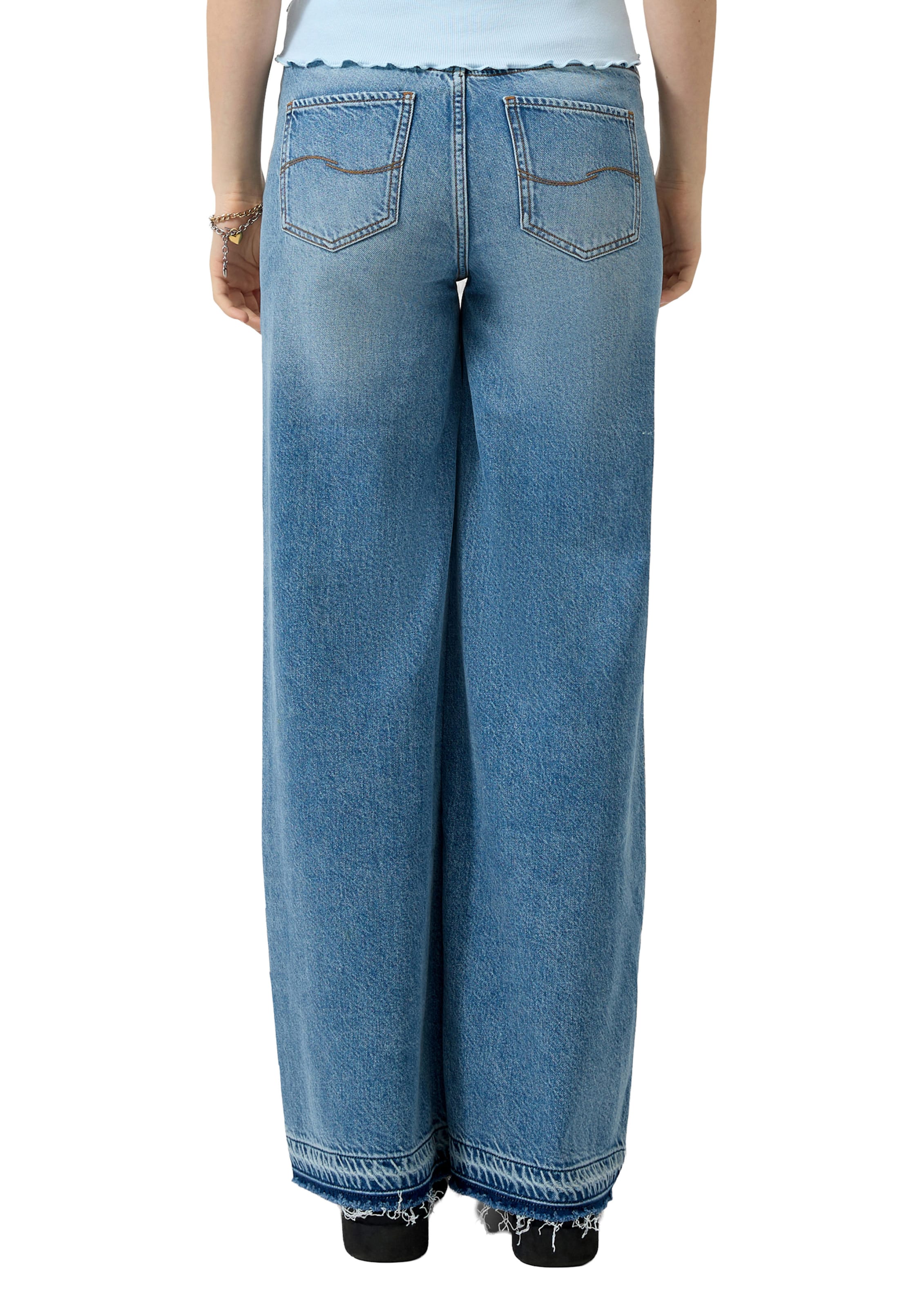 QS Wide Leg Jeans 'CATIE' in Blau