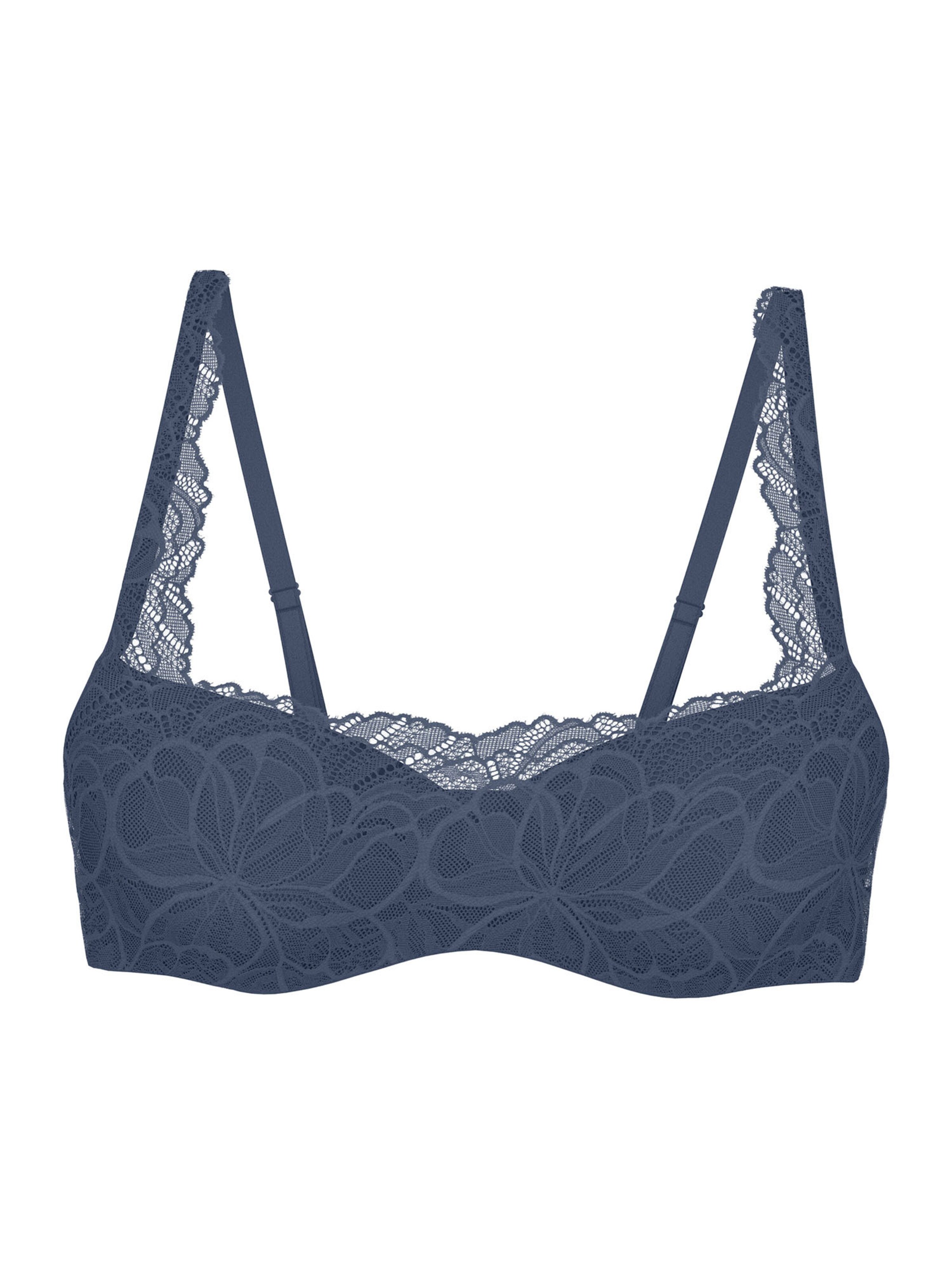 TRIUMPH Balconnet-BH ' Red Label Body Make-Up Illusion Lace ' in Blau: Vorderseite