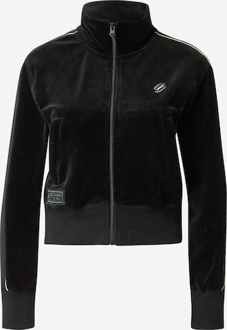 Superdry - Sudadera con cremallera en negro: frente