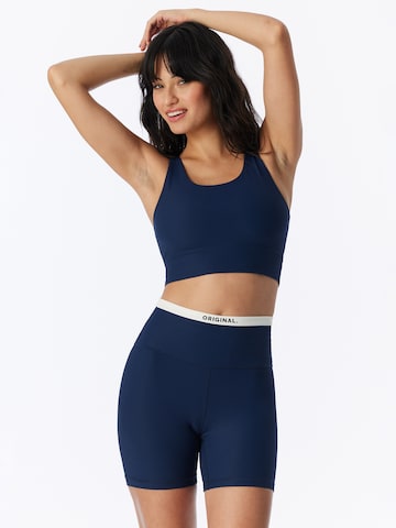 SCHIESSER T-shirt BH ' Doppelripp - Active ' in Blauw