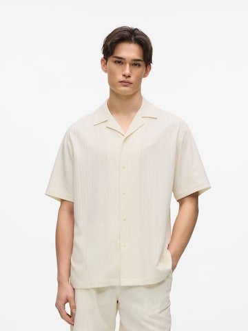 Karl Lagerfeld Comfort fit Button Up Shirt in Beige: front