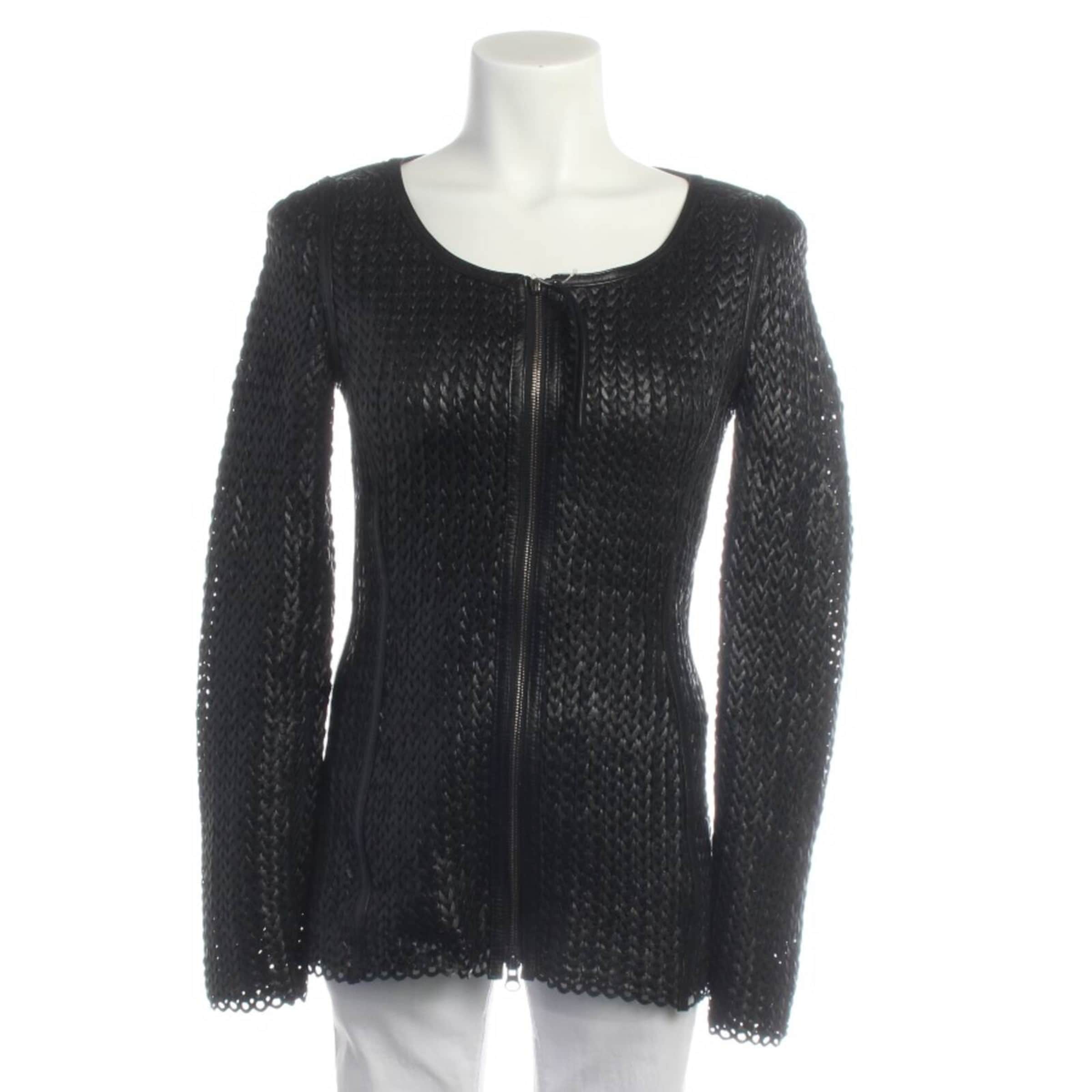 STRENESSE Lederjacke / Ledermantel XS in Schwarz: Vorderseite