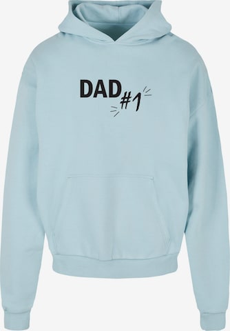 Sweat-shirt 'Fathers Day - Dad Number 1' Merchcode en bleu : devant