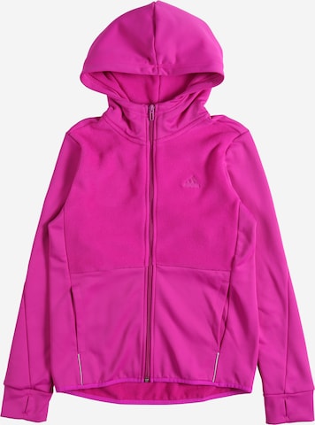 ADIDAS PERFORMANCE Athletic Fleece Jacket in Pink: front