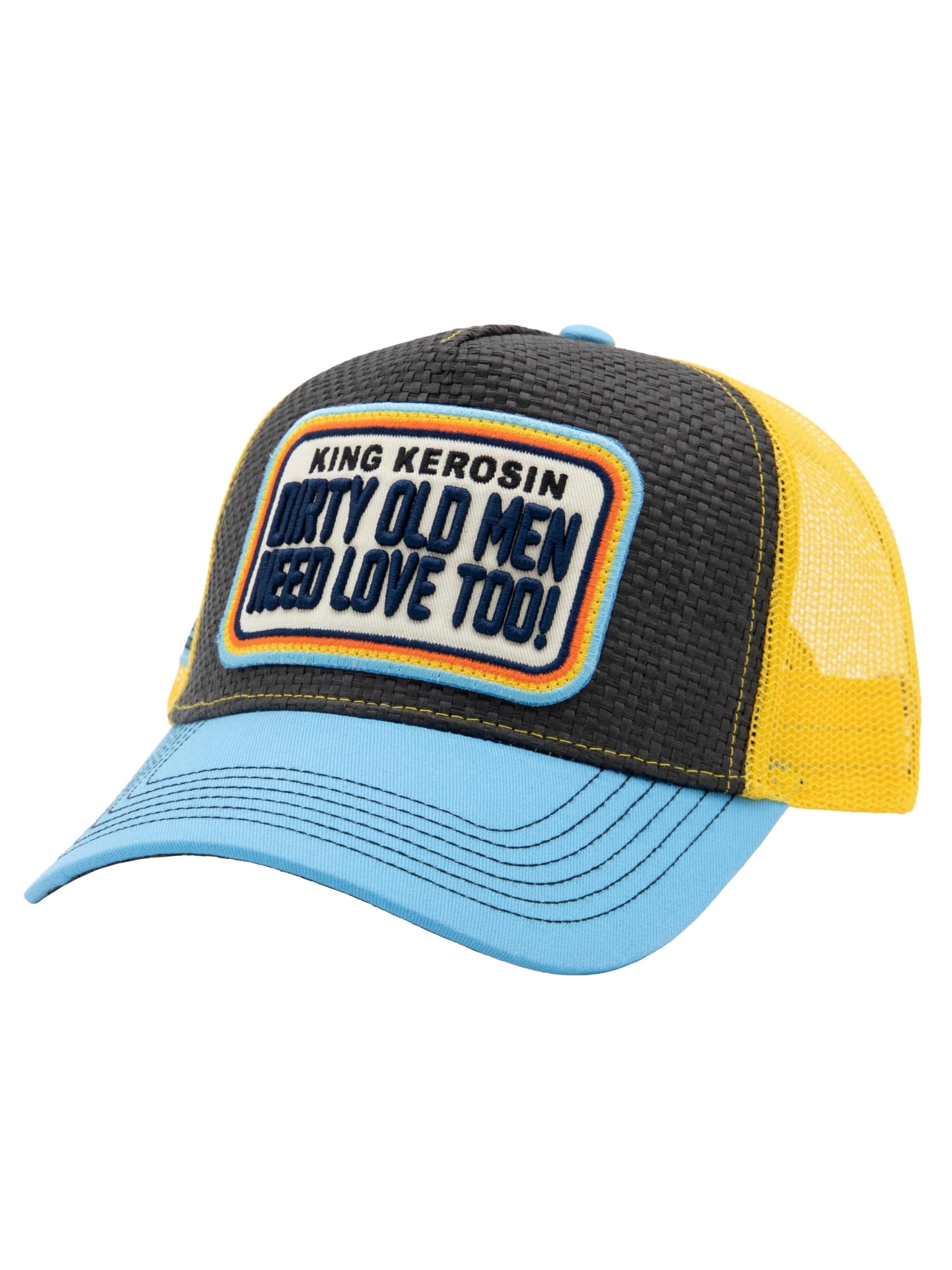 King Kerosin Cap 'Dirty Old Men Need Love Too' in Blue: front